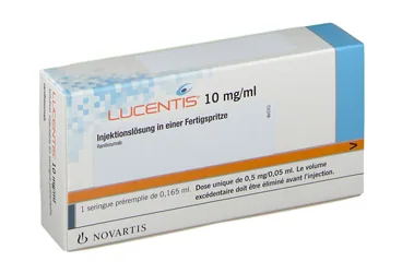 LUCENTIS 10 MG/ML ENJEKSİYONLUK ÇÖZELTİ kutusu. Ranibizumab içeren çözelti. Üretici: NOVARTİS SAĞLIK GIDA VE TARIM ÜRÜNLERİ SANAYİ VE TİCARET ANONİM ŞİRKETİ.