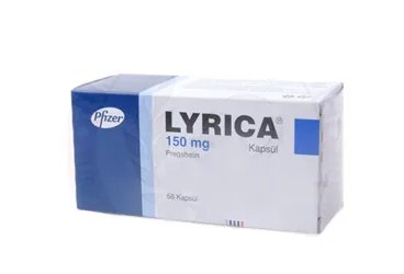 LYRICA 150 MG 56 KAPSÜL ürün ambalajı, kapsül formunda pregabalin içerir. Üretici: VİATRİS İLAÇLARI LİMİTED ŞİRKETİ.