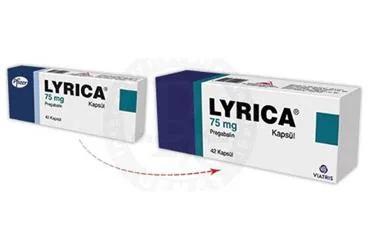 LYRICA 75 MG 42 KAPSUL kutusu. Pregabalin içeren kapsül. Üretici: VİATRİS İLAÇLARI LİMİTED ŞİRKETİ.