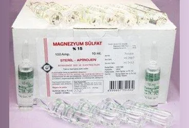 MAGNEZYUM SULFAT %15 10 ML 100 AMPUL (magnezyum) kutu fotoğrafı, ampul. Üretici: GALEN İLAÇ SAN.VE TİC.A.Ş.