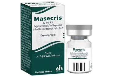MASECRIS 40 MG I.V. ENJEKSIYONLUK/INFUZYONLUK COZELTI HAZIRLAMAK ICIN TOZ (esomeprazol) ürün ambalajı, çözelti. Üretici: AROMA İLAÇ SAN.LTD.ŞTİ.