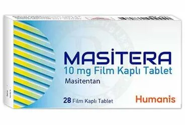 MASITERA 10 MG FILM KAPLI TABLET (masitentan) ürün ambalajı, film kaplı tablet. Üretici: HUMANİS SAĞLIK ANONİM ŞİRKETİ.