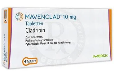 Kladribin içeren tablet: MAVENCLAD 10 MG TABLET (4 TABLET) kutu fotoğrafı. Üretici: MERCK İLAÇ ECZA VE KİMYA TİC. A.Ş.