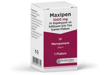 Meropenem içeren flakon: MAXIPEN 1000 MG IV ENJEKSIYON VE INFUZYON ICIN TOZ ICEREN 1 FLAKON kutu fotoğrafı. Üretici: MENARİNİ SAĞLIK VE İLAÇ SANAYİ TİCARET ANONİM ŞİRKETİ.