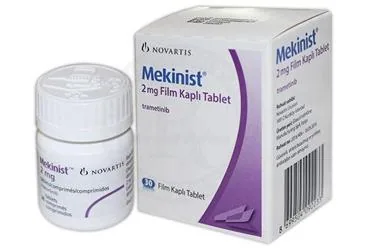 MEKINIST 2 MG FILM KAPLI TABLET (30 TABLET) (trametinib) ürün ambalajı, film kaplı tablet. Üretici: NOVARTİS SAĞLIK GIDA VE TARIM ÜRÜNLERİ SANAYİ VE TİCARET ANONİM ŞİRKETİ.