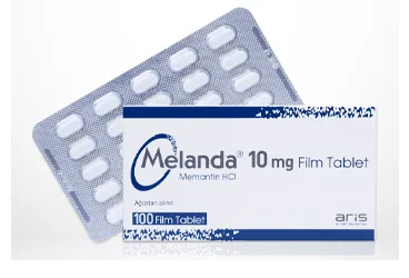 MELANDA 10 MG 100 FILM TABLET ambalajı, film kaplı tablet formunda memantin içerir. Üretici: ALİ RAİF İLAÇ SANAYİ A.Ş.