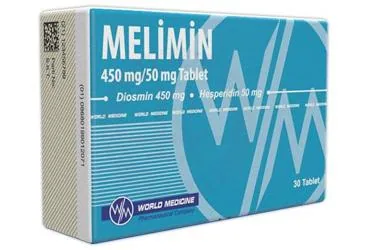 MELIMIN 450 MG/50 MG TABLET (30 ADET) (diosmin + hesperidin) kutusu, tablet. Üretici: WORLD MEDICINE İLAÇ SAN. VE TİC. A.Ş.