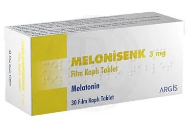 MELONISENK 3 MG FILM KAPLI TABLET (30 TABLET) (melatonin) kutu fotoğrafı, film kaplı tablet. Üretici: ARGİS İLAÇ SANAYİ VE TİCARET ANONİM ŞİRKETİ.
