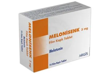 MELONISENK 5 MG FILM KAPLI TABLET (14 TABLET) (melatonin) ürün ambalajı, film kaplı tablet. Üretici: ARGİS İLAÇ SANAYİ VE TİCARET ANONİM ŞİRKETİ.