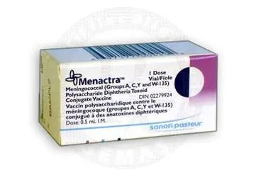 MENACTRA 0,5 ML IM ENJEKSIYONLUK COZELTI ICEREN 1 FLAKON kutusu. Meningokok aşısı içeren çözelti. Üretici: SANOFİ PASTEUR AŞI TİC. A.Ş.