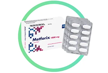 METFORIX 1000 MG 100 FILM KAPLI TABLET (100 ADET) ambalajı, film kaplı tablet formunda metformin içerir. Üretici: VEFA İLAÇ SANAYİ VE TİCARET ANONİM ŞİRKETİ.