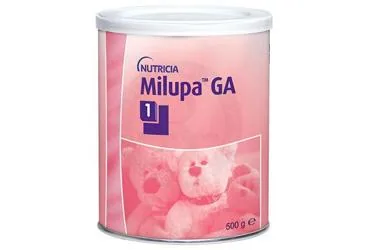 Protein+karbonhidrat+yag içeren MILUPA GA 1 (500 G) ambalajı. Üretici: NUMIL GIDA ÜRÜNLERİ SANAYİ VE TİCARET A.Ş.