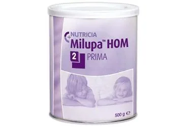 Enteral beslenme içeren MILUPA HOM 2 PRIMA (500 G) ambalajı. Üretici: NUMIL GIDA ÜRÜNLERİ SANAYİ VE TİCARET A.Ş.