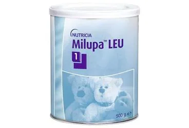 MILUPA LEU 1 (500 GR) ambalajı. Etkin maddesi protein+karbonhidrat+yag. Üretici: NUMIL GIDA ÜRÜNLERİ SANAYİ VE TİCARET A.Ş.