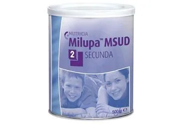 MILUPA MSUD 2 SECUNDA (500 G) ürün ambalajı. Etkin maddesi protein+karbonhidrat+yag+vit+mineral+eser element. Üretici: NUMIL GIDA ÜRÜNLERİ SANAYİ VE TİCARET A.Ş.