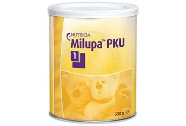 MILUPA PKU 1 (500 G) ürün ambalajı. Etkin maddesi protein+karbonhidrat+yag. Üretici: NUMIL GIDA ÜRÜNLERİ SANAYİ VE TİCARET A.Ş.