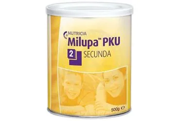 MILUPA PKU 2 SECUNDA 500 GR METAL KUTU ICINDE TOZ ambalajı. Protein+karbonhidrat+yag içeren toz. Üretici: NUMIL GIDA ÜRÜNLERİ SANAYİ VE TİCARET A.Ş.