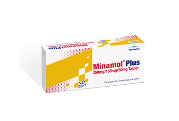 MINAMOL PLUS 250 MG/150 MG/50 MG TABLET (30 TABLET) ambalajı, tablet formunda parasetamol kombinasyon içerir. Üretici: HUMANİS SAĞLIK ANONİM ŞİRKETİ.