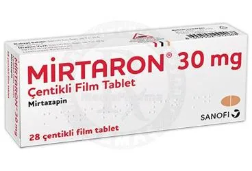 MIRTARON 30 MG 28 FİLM TABLET (mirtazapin) kutu fotoğrafı, film kaplı tablet. Üretici: SANOFİ İLAÇ SANAYİ ve TİC. A.Ş.