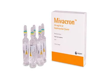 Mivakuryum içeren çözelti: MIVACRON 20 MG/10 ML ENJEKSIYONLUK COZELTI kutu fotoğrafı. Üretici: VLD DANIŞMANLIK TIBBİ ÜRÜNLER VE TANITIM HİZMETLERİ A. Ş.