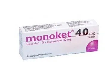 MONOKET 40 MG 20 TABLET (isosorbid-5-mononitrat) ürün ambalajı, tablet. Üretici: ADEKA İLAÇ SANAYİ VE TİCARET A.Ş.