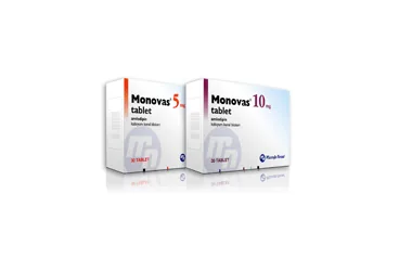 Amlodipin içeren tablet: MONOVAS 10 MG 30 TABLET ürün ambalajı. Üretici: GENSENTA İLAÇ SANAYİ VE TİCARET ANONİM ŞİRKETİ.