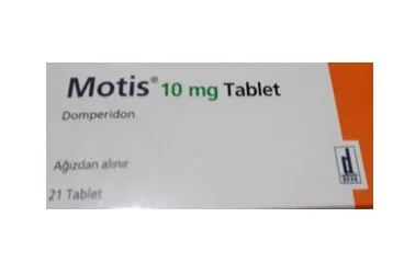 Domperidon içeren tablet: MOTIS 10 MG 21TABLET ambalajı. Üretici: DEVA HOLDİNG ANONİM ŞİRKETİ.