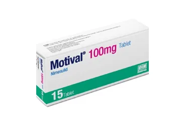 MOTIVAL 100 MG TABLET, 30 ADET ambalajı. Nimesulide içeren tablet. Üretici: BİOFARMA İLAÇ SAN. VE TİC. A.Ş.