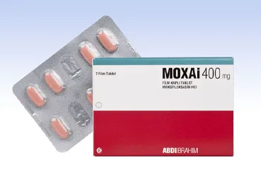 MOXAI 400 MG 10 FILM TABLET (moksifloksasin) ambalajı, film kaplı tablet. Üretici: ABDİ İBRAHİM İLAÇ SANAYİ VE TİCARET A.Ş.