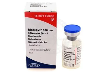 Gansiklovir içeren çözelti: MSGLOVIR 500 MG INFUZYONLUK COZELTI HAZIRLAMADA KULLANILACAK KONSANTRE ICIN TOZ kutusu. Üretici: HAVER TRAKYA İLAÇ SANAYİ VE TİCARET ANONİM ŞİRKETİ.