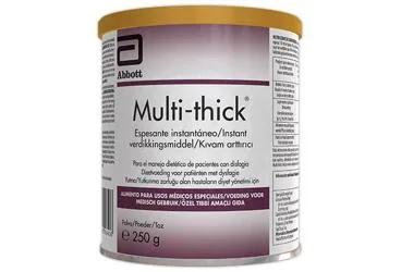 MULTI-THICK 250 GR ürün ambalajı. Etkin maddesi protein+karbonhidrat+yag+vit+mineral. Üretici: ABBOTT LABORATUARLARI İTHALAT İHRACAT VE TİCARET LİMİTED ŞİRKETİ.