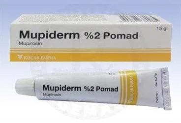 MUPIDERM %2 MERHEM (15 G) ambalajı, merhem formunda mupirosin kalsiyum içerir. Üretici: KOÇAK FARMA İLAÇ VE KİMYA SANAYİ A.Ş.