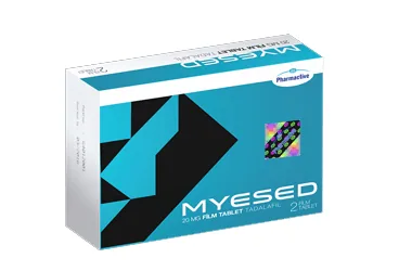 MYESED 20 MG FILM KAPLI TABLET (2 FILM KAPLI TABLET) (tadalafil) kutu fotoğrafı, film kaplı tablet. Üretici: HUMANİS SAĞLIK ANONİM ŞİRKETİ.