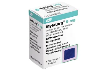 MYLOTARG 5 MG INFUZYONLUK COZELTI HAZIRLAMADA KULLANILACAK KONSANTRE ICIN TOZ (1 FLAKON) ürün ambalajı. Gemtuzumab içeren çözelti. Üretici: PFİZER PFE İLAÇLARI ANONİM ŞİRKETİ.