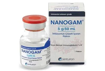 NANOGAM 5G/50 ML INFUZYONLUK COZELTI ICEREN FLAKON (1 FLAKON) kutu fotoğrafı, çözelti formunda immünglobülin içerir. Üretici: CENTURİON İLAÇ SANAYİ VE TİCARET ANONİM ŞİRKETİ.
