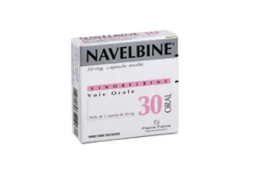 NAVELBINE 30 MG 1 YUMUŞAK KAPSÜL (vinorelbin) ambalajı, yumuşak kapsül. Üretici: PIERRE FABRE İLAÇ A.Ş.