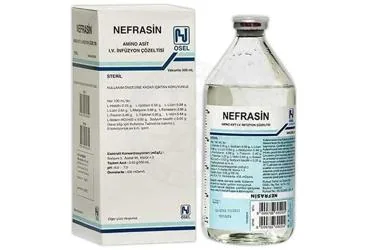 NEFRASIN AMINO ASIT I.V. INFUZYON SOLUSYONU 500 ML SETLI SISE ambalajı, solüsyon formunda beslenme solusyonu içerir. Üretici: OSEL İLAÇ SANAYİ VE TİCARET ANONİM ŞİRKETİ.