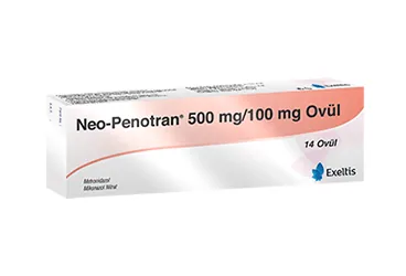 Metronidazol + mikonazol - vajinal içeren ovül: NEO-PENOTRAN 500 MG/ 100 MG 14 OVUL kutu fotoğrafı. Üretici: EXELTİS İLAÇ SANAYİİ VE TİCARET ANONİM ŞİRKETİ.