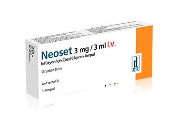 Granisetron içeren çözelti: NEOSET 3 MG/3 ML IV INFUZYON ICIN COZELTI ICEREN AMPUL (1 AMPUL) kutusu. Üretici: DEVA HOLDİNG ANONİM ŞİRKETİ.