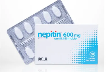 NEPITIN 600 MG 50 CENTIKLI TABLET (gabapentin) kutusu, tablet. Üretici: ALİ RAİF İLAÇ SANAYİ A.Ş.