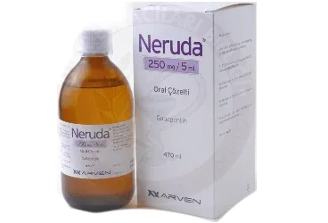 Gabapentin içeren çözelti: NERUDA 250 MG/5 ML ORAL COZELTI kutu fotoğrafı. Üretici: SANOVEL İLAÇ SANAYİ VE TİCARET ANONİM ŞİRKETİ.
