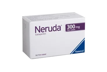 NERUDA 300 MG FILM KAPLI TABLET (50 TABLET) kutu fotoğrafı. Gabapentin içeren film kaplı tablet. Üretici: SANOVEL İLAÇ SANAYİ VE TİCARET ANONİM ŞİRKETİ.