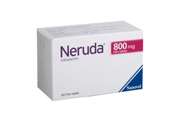 NERUDA 800 MG FILM KAPLI TABLET (50 TABLET) kutu fotoğrafı, film kaplı tablet formunda gabapentin içerir. Üretici: SANOVEL İLAÇ SANAYİ VE TİCARET ANONİM ŞİRKETİ.