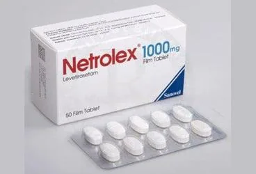NETROLEX 1000 MG 50 FILM TABLET ürün ambalajı, film kaplı tablet formunda levetirasetam içerir. Üretici: SANOVEL İLAÇ SANAYİ VE TİCARET ANONİM ŞİRKETİ.