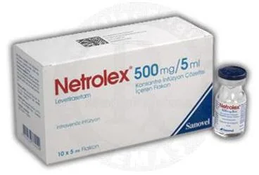 NETROLEX 500 MG/5 ML KONSANTRE INF. COZ. ICEREN 10 FLAKON kutusu, flakon formunda levetirasetam içerir. Üretici: SANOVEL İLAÇ SANAYİ VE TİCARET ANONİM ŞİRKETİ.
