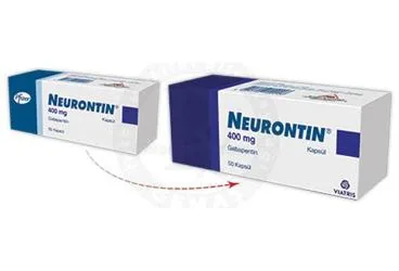 NEURONTIN 400 MG 50 KAPSUL kutu fotoğrafı. Gabapentin içeren kapsül. Üretici: VİATRİS İLAÇLARI LİMİTED ŞİRKETİ.
