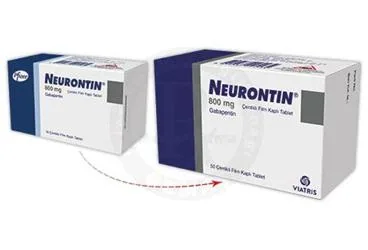 NEURONTIN 800 MG 50 ÇENTİKLİ FİLM TABLET kutusu, film kaplı tablet formunda gabapentin içerir. Üretici: VİATRİS İLAÇLARI LİMİTED ŞİRKETİ.