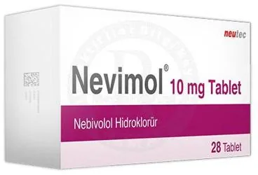 Nebivolol hcl içeren tablet: NEVIMOL 10 MG 28 TABLET kutusu. Üretici: NEUTEC İLAÇ SANAYİ TİCARET ANONİM ŞİRKETİ.