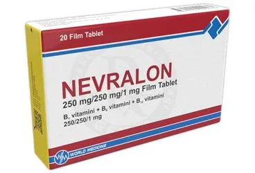 NEVRALON 250 MG / 250 MG / 1 MG FILM TABLET (20 TABLET) (vitamin b1 ve b2 veya b6 veya b12) kutusu, film kaplı tablet. Üretici: WORLD MEDICINE İLAÇ SAN. VE TİC. A.Ş.