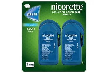 Nikotin içeren NICORETTE COOLS 2 MG NANELI PASTIL (80 ADET) kutu fotoğrafı. Üretici: JNTL TURKEY TÜKETİCİ SAĞLIĞI LİMİTED ŞİRKETİ.